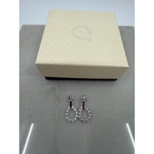 QVC Diamonique‎ Womens Sterling Silver Oval Braided Drop Earrings Perfect Gift